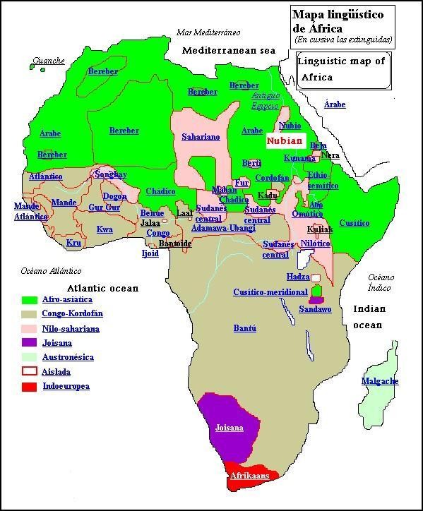Linguistic Map Of Africa